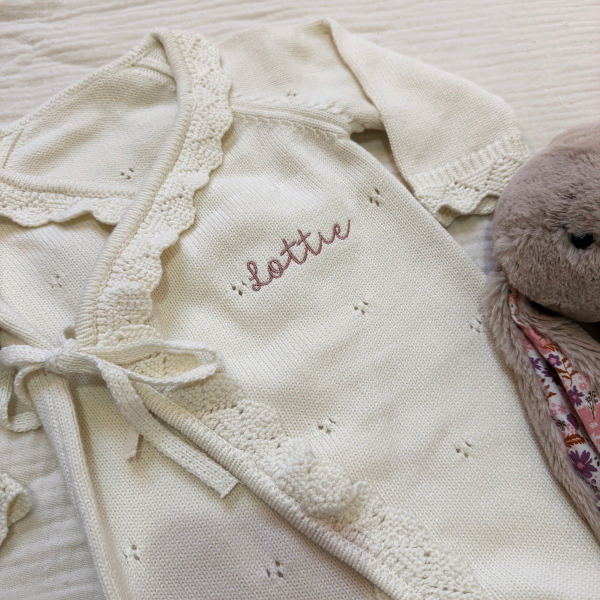 Personalised Knitted Baby Romper | Custom Embroidery