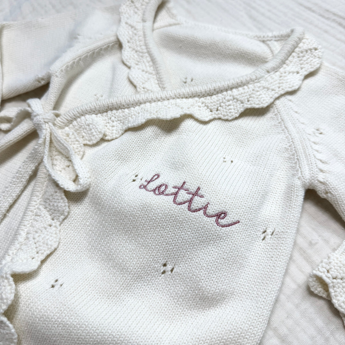 Personalised Knitted Baby Romper | Custom Embroidery