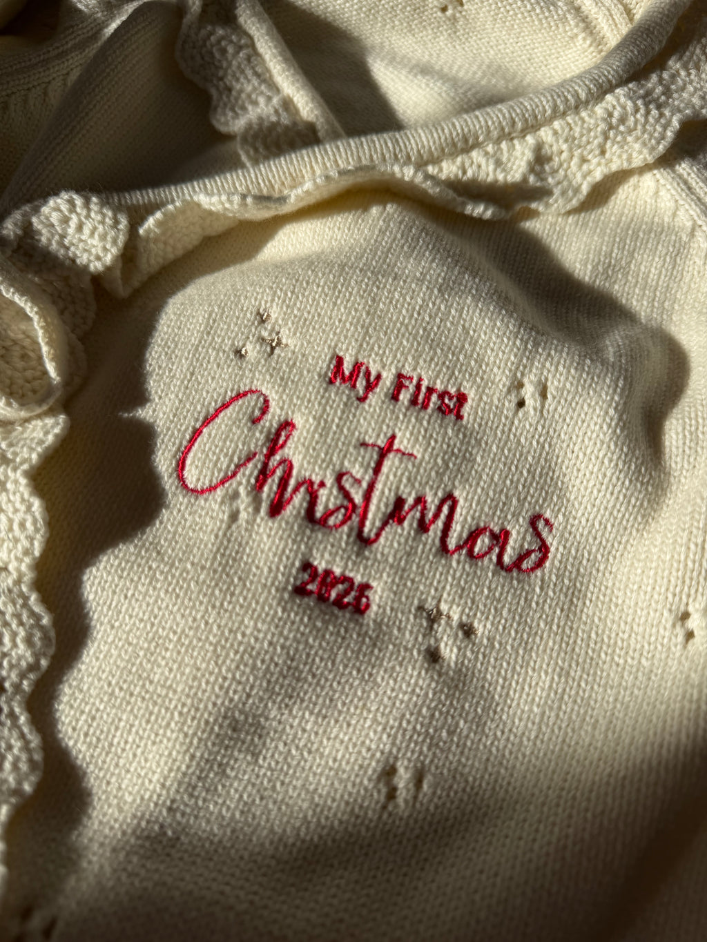My First Christmas & Personalised Knitted Rompers