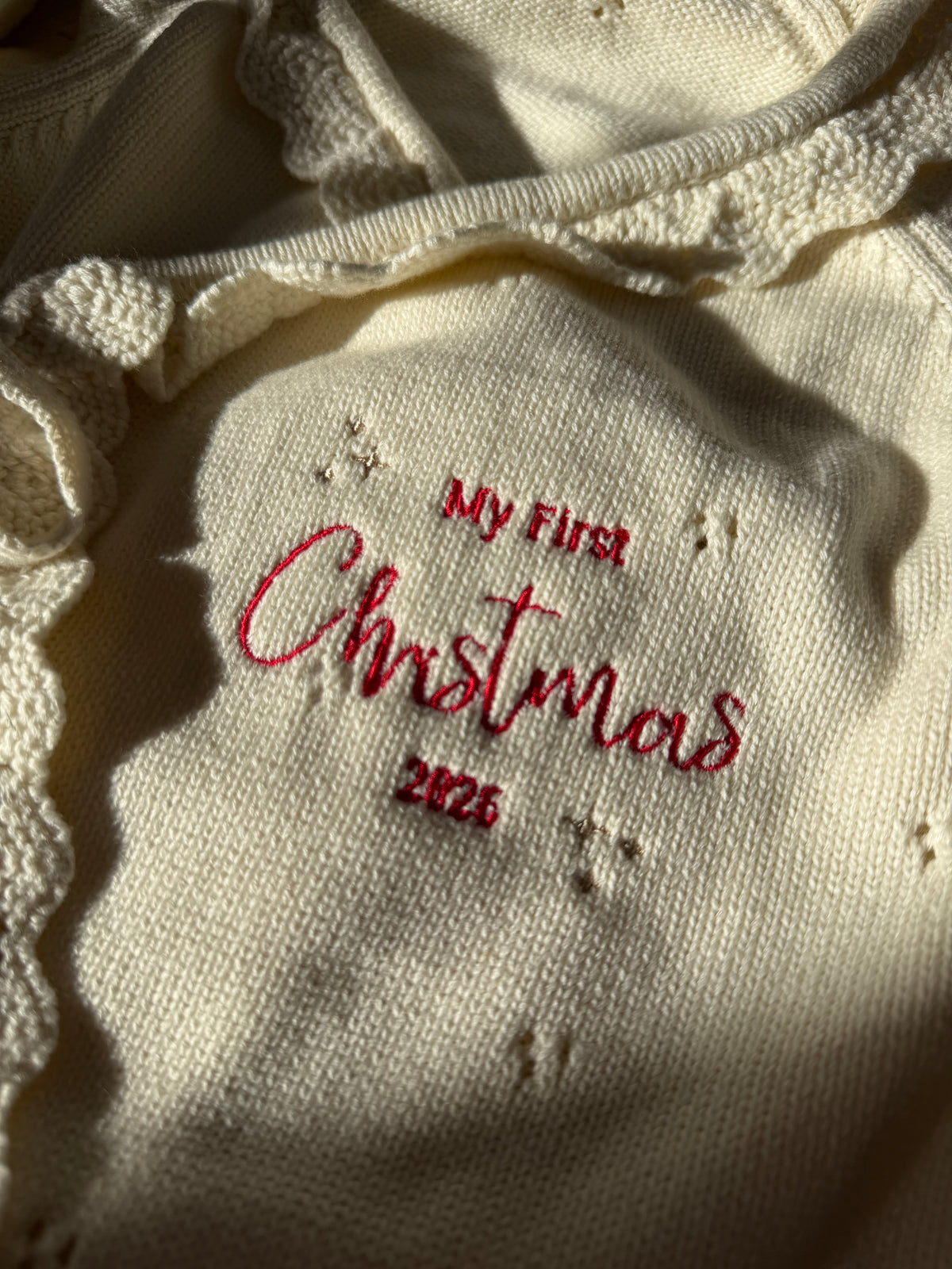 My First Christmas & Personalised Knitted Rompers