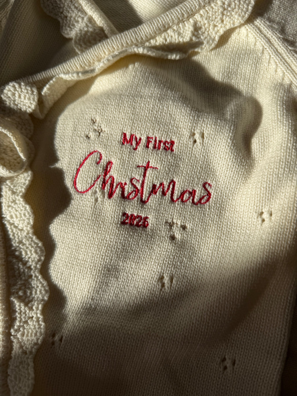 My First Christmas & Personalised Knitted Rompers