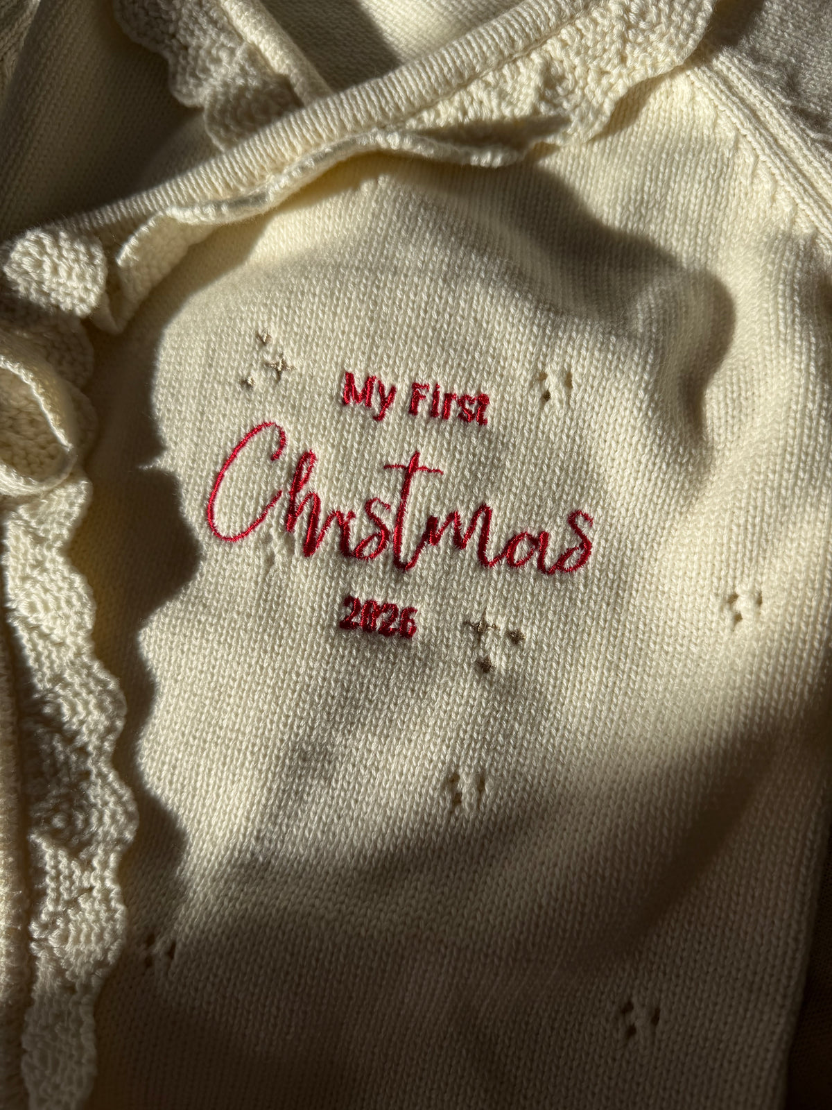 My First Christmas & Personalised Knitted Rompers