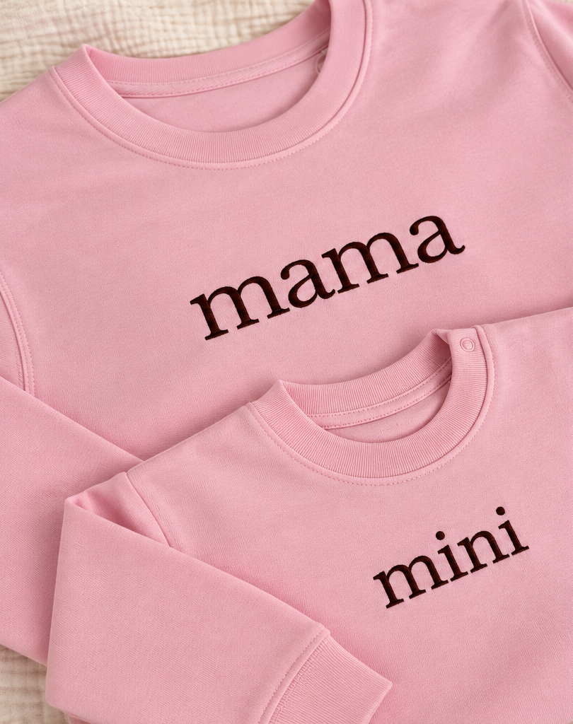 The MAMA & MINI Set | Matching Embroidered Sweatshirts